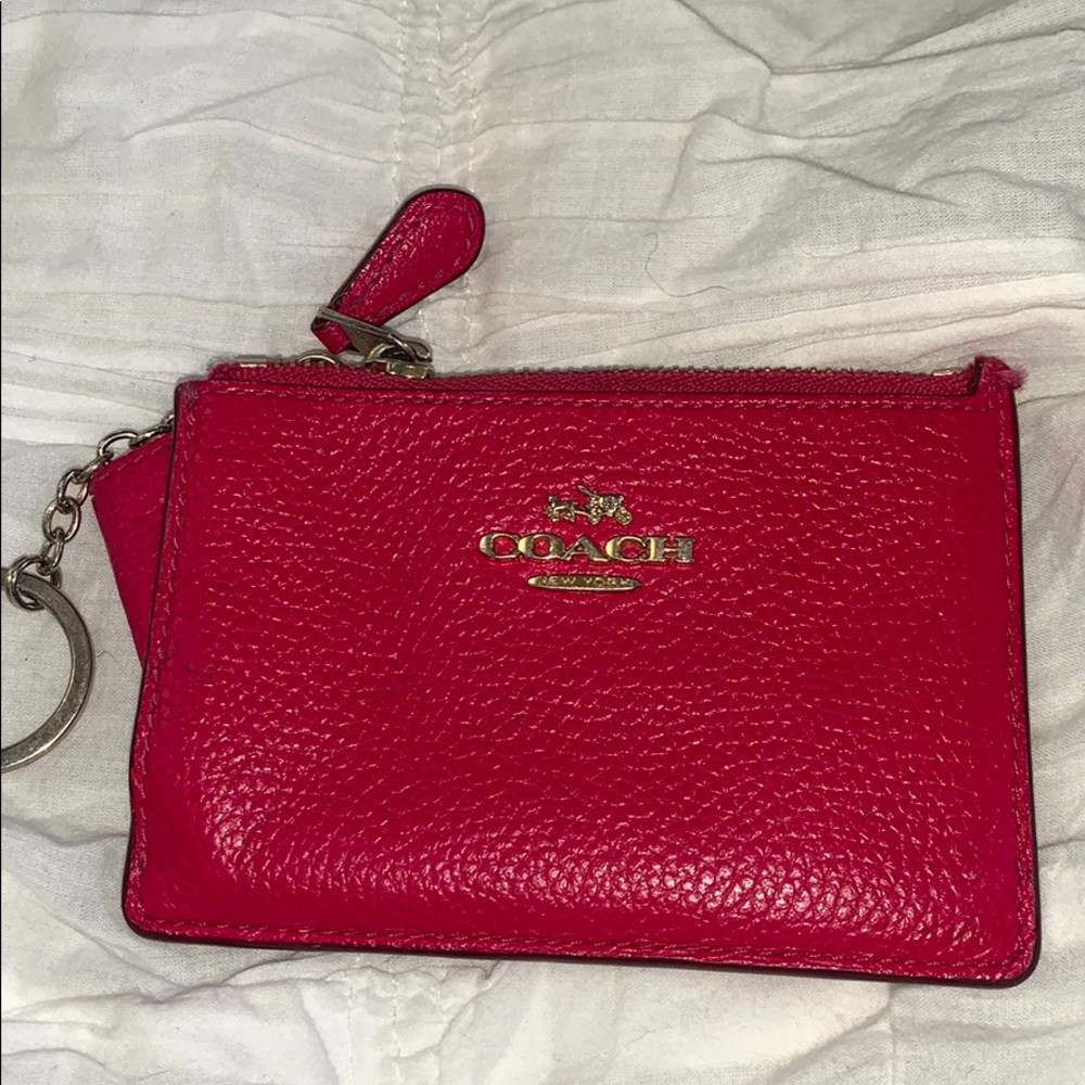 Pink Coach keychain wallet